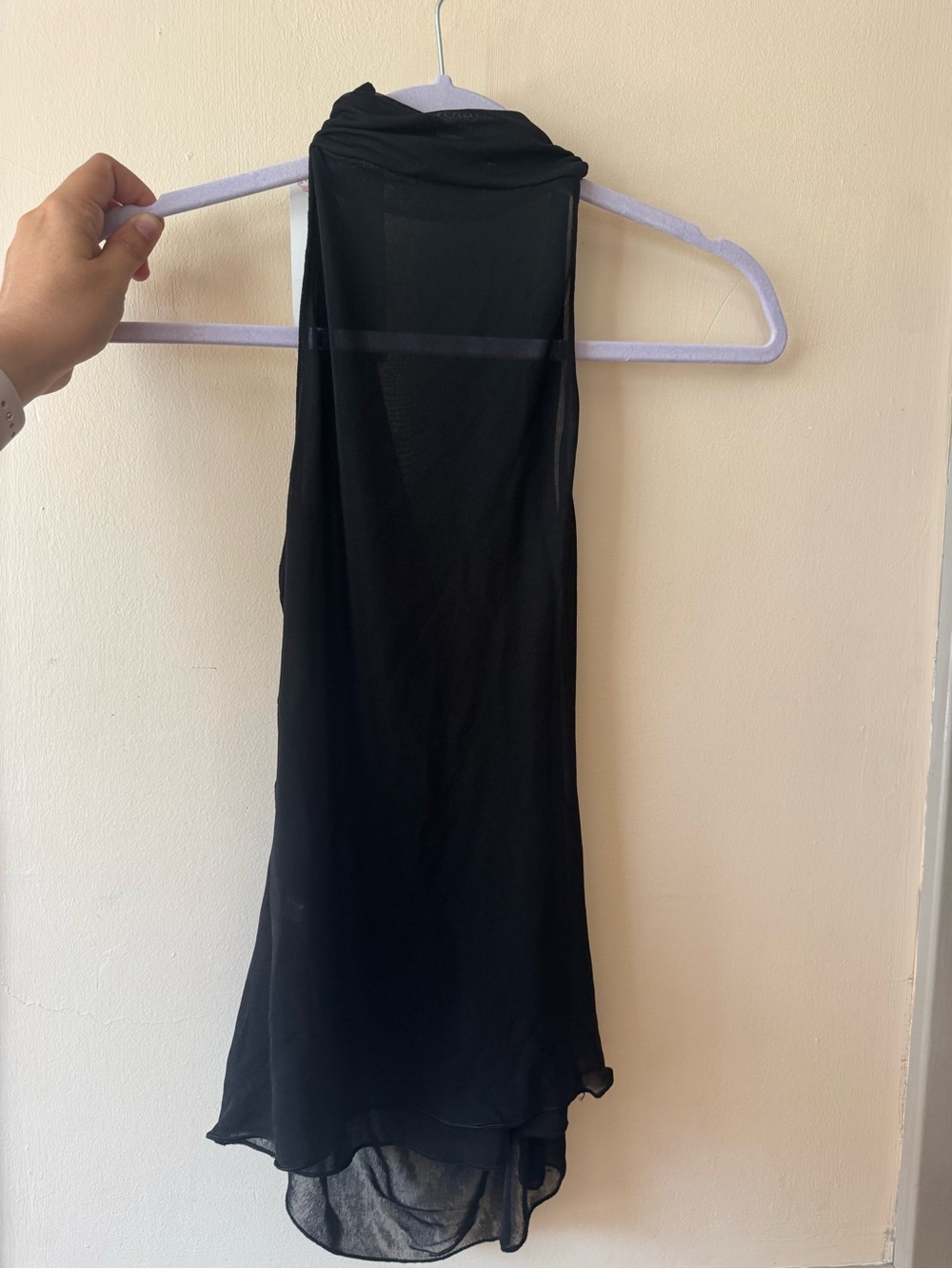 ZARA sheer Black Sleeveless High-Neck Women's Top